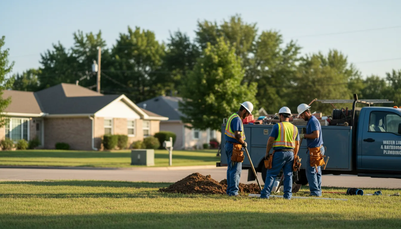 Residential water line and bathroom plumbing service in Topeka, IN